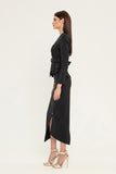 Black Office Suit (Long Sleeve Jacket & Pencil Skirt) with Belt