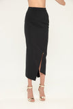 Black Office Suit (Long Sleeve Jacket & Pencil Skirt) with Belt