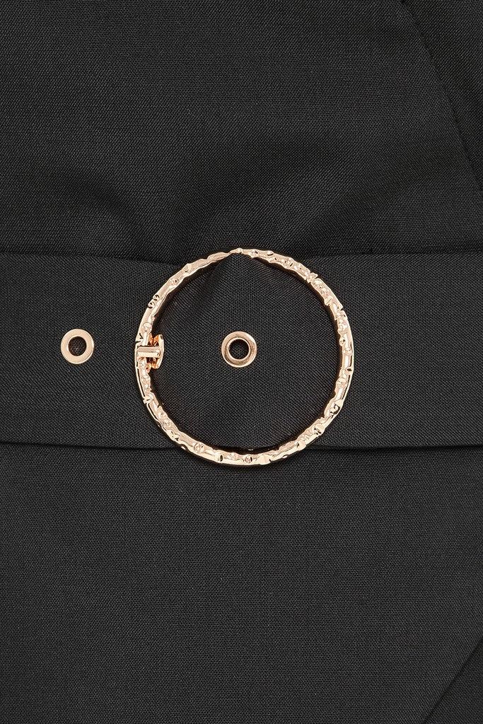 Black Office Suit (Long Sleeve Jacket & Pencil Skirt) with Belt