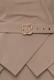 Cappuccino Office Suit (Long Sleeve Jacket & Pencil Skirt) with Belt