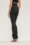 Black Day Solid Color Straight High Waist Pants