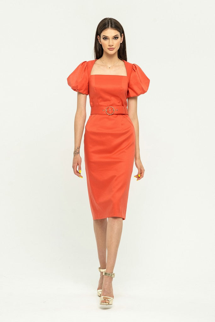 salmon bodycon dress NEW Salmon Pink Slimming Bodycon Dress with Wide Cross Straps by Nikibiki Sz Sma