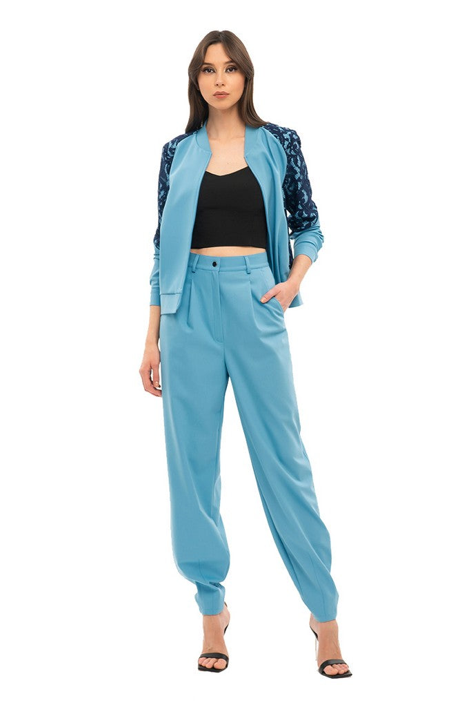 Sapphire Day Set (Lace Long Sleeve Jacket with Pockets & Pants)