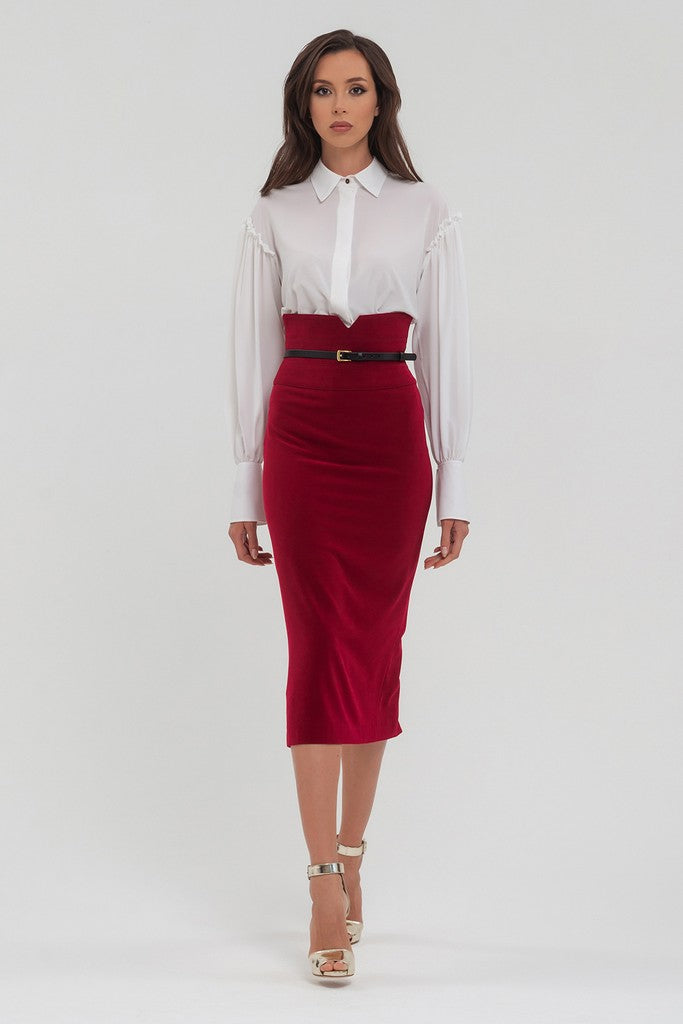Cherry Office Pencil High Waist Midi Skirt – BGL - online store