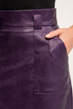 Purple Casual Solid Color A-line Tea Skirt with Pockets