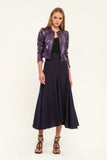 Purple Elegant Day Godet Maxi Skirt with Pockets