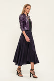 Purple Elegant Day Godet Maxi Skirt with Pockets